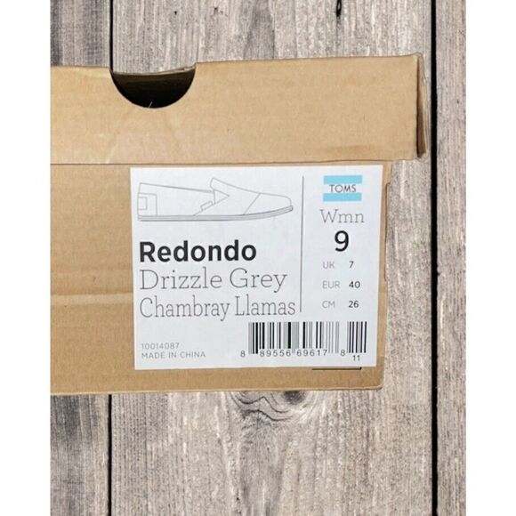 Toms Women's Redondo Slip On Grey Llama Print Canvas Shoes Size 9 New - Picture 9 of 9